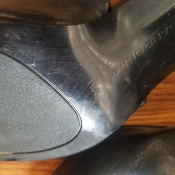 Bandolino Black Leather Slingback Heels Size 10 - Picture 3 of 4